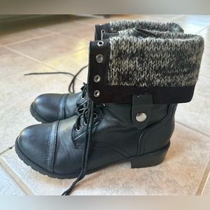 Black Lace Up Boots - 9